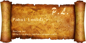Paksi Lestár névjegykártya